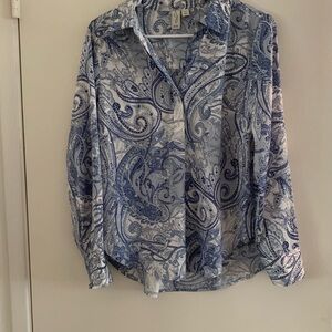 Joie Blue and White Paisley Shirt